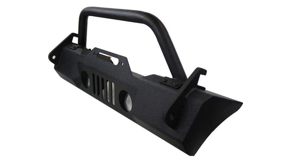 Tuff Stuff Overland Stubby Front Winch Bumper for 07-18 Jeep Wrangler JK, Matte, Black, NSN N, TS-FB-JK-STB