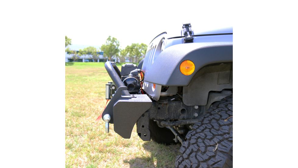 Tuff Stuff Overland Stubby Front Winch Bumper for 07-18 Jeep Wrangler JK, Matte, Black, NSN N, TS-FB-JK-STB