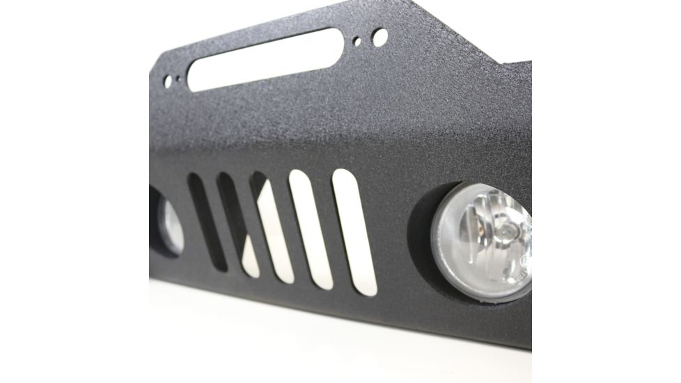 Tuff Stuff Overland Stubby Front Winch Bumper for 07-18 Jeep Wrangler JK, Matte, Black, NSN N, TS-FB-JK-STB