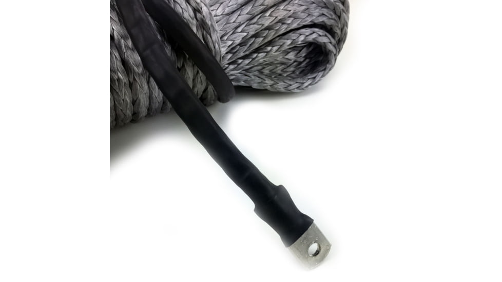 Tuff Stuff Overland Synthetic Winch Rope, 100 Foot x 1/2 Inch, 21 145 Lb Capacity, Black, NSN N, TS-SYN-12-GR