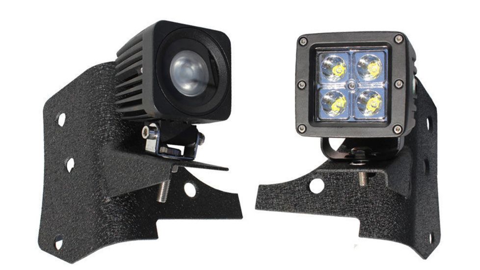 Tuff Stuff Overland Windshield Light Mounting Brackets for 97-06 Jeep Wrangler TJ, Black, NSN N, TS-WLM-9706