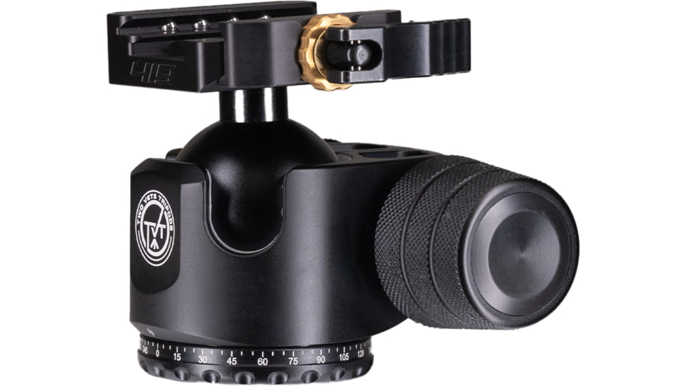 Two Vets Tripods Inc 44MM Dual Tension Ballhead w/Arcalock Dual Clamp, Arca Swiss and Picatinny, Black, 3in, 850044845279