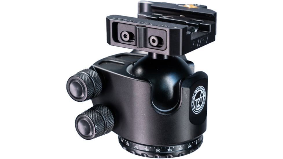 Two Vets Tripods Inc 44MM Dual Tension Ballhead w/Arcalock Dual Clamp, Arca Swiss and Picatinny, Black, 3in, 850044845279