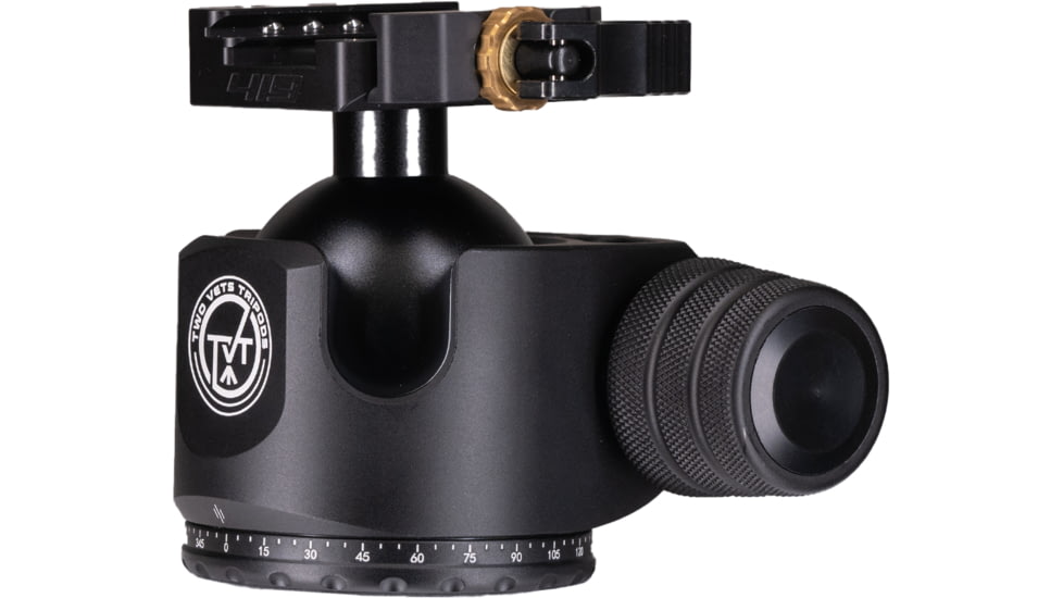 Two Vets Tripods Inc 55MM Dual Tension Ballhead w/Arcalock Dual Clamp, Arca Swiss and Picatinny, Black, 3in, 850044845262
