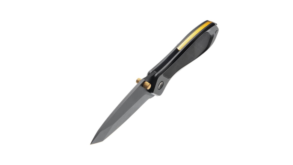 Tyrant CNC T.D.C.001 3in Folding Knife, Tanto Blade, D2 Steel, Gold/Black, TD-TDC001-Black-Gold