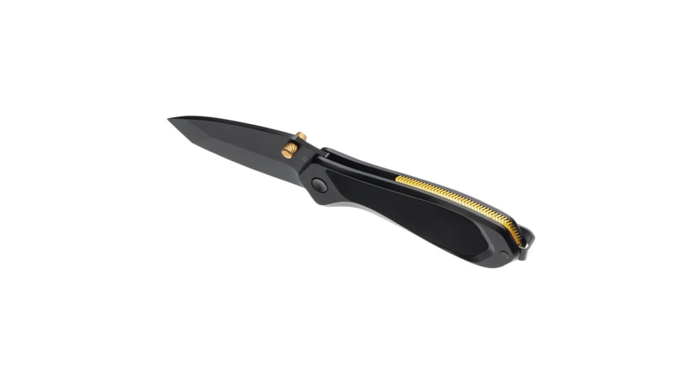 Tyrant CNC T.D.C.001 3in Folding Knife, Tanto Blade, D2 Steel, Gold/Black, TD-TDC001-Black-Gold