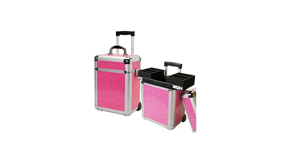 TZ Case AB331T-PA Miniature Professional Rolling Beauty Case - Pink Alligator AB331T-PA