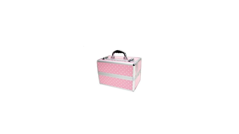 TZ Case Pink Beauty Collection TC07 Beauty Case - Pink w/ White Dots TC-07-PWD
