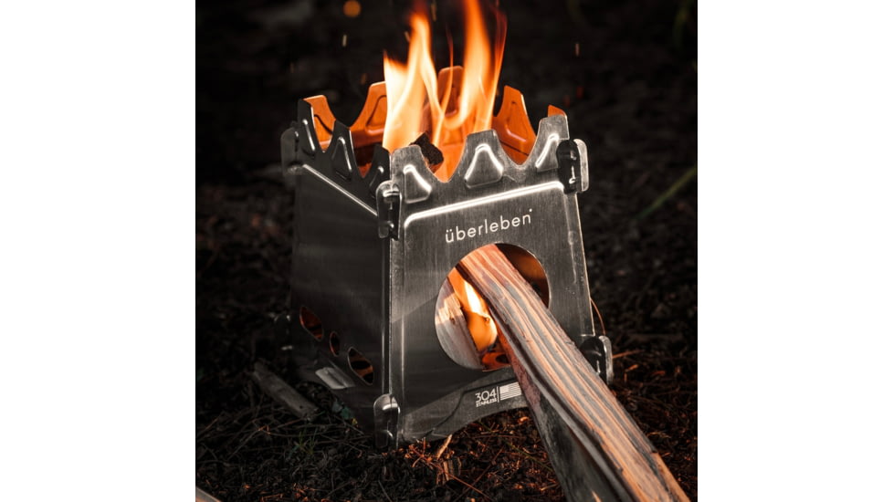 Uberleben Stoker Flatpack Stove w/Waxed Canvas, Stainless, UB-ST00-0101