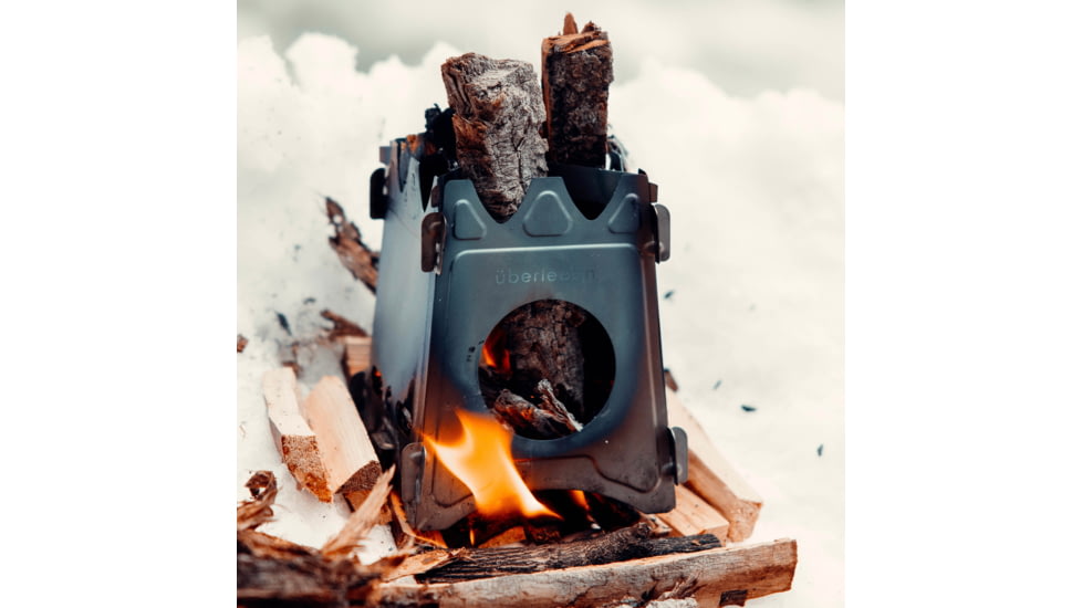 Uberleben Stoker Flatpack Stove w/Waxed Canvas, Titanium, UB-STTI-0101