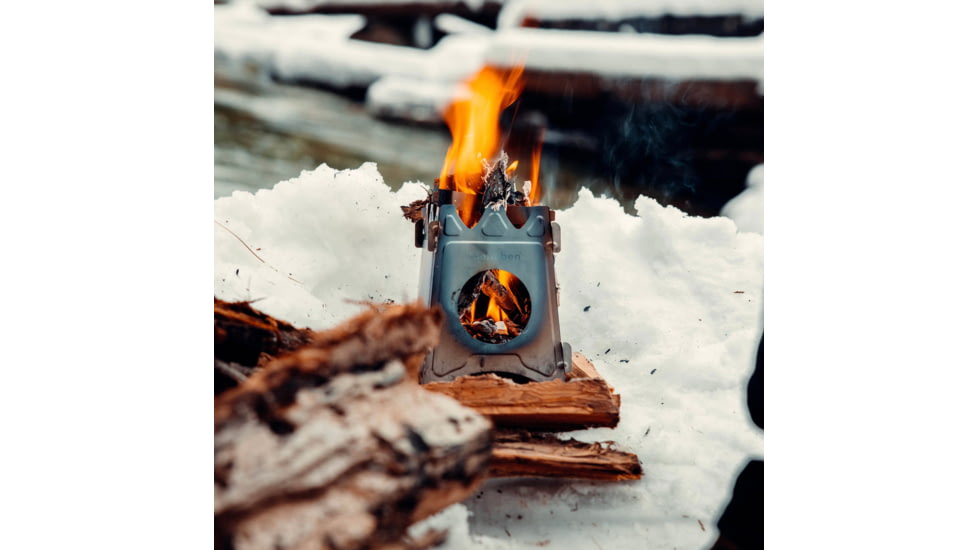 Uberleben Stoker Flatpack Stove w/Waxed Canvas, Titanium, UB-STTI-0101