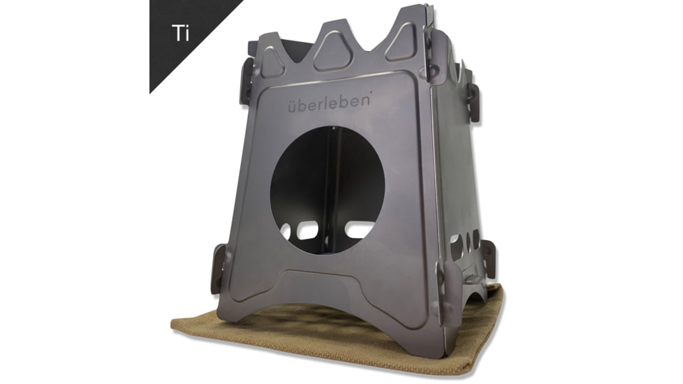 Uberleben Stoker Flatpack Stove w/Waxed Canvas, Titanium, UB-STTI-0101