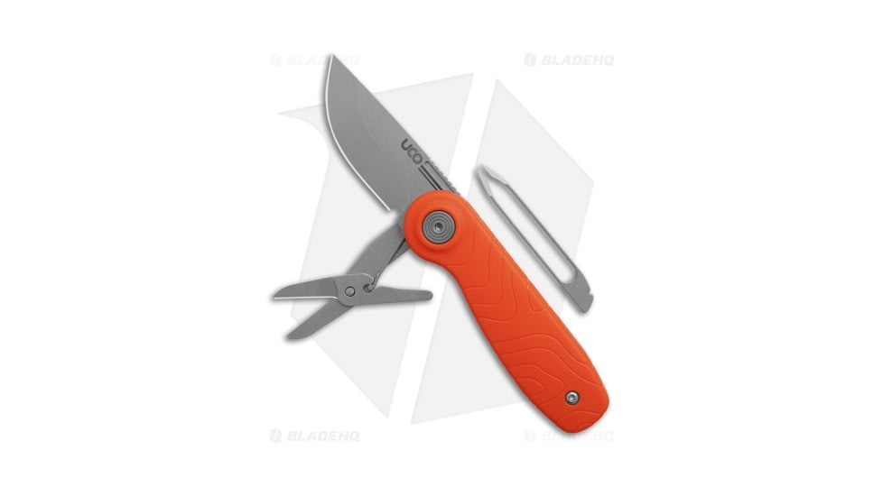 UCO Nason 3-in-1 Folding Knife Multi-Tool, 2.60in, D2, Normal Blade, Polymer Orange Handle, Gray/Orange, 7.20in, BHQ-204760