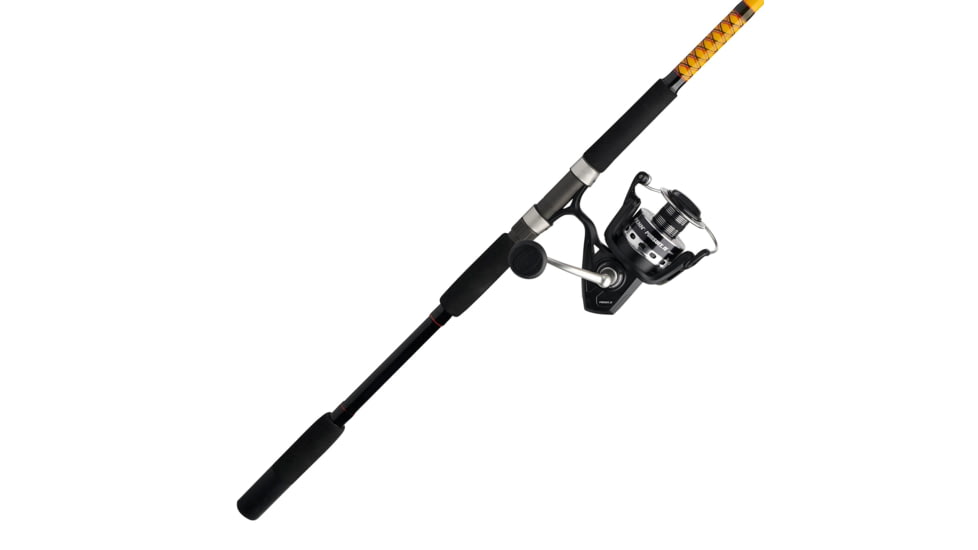 Ugly Stik Bigwater Pursuit IV Spinning Combo, 4.7/1, Right/Left, 8000, 10ft. Rod Length, Medium Heavy Power, 2 Pieces Rod, Black/Red/Yellow, BWS1530S102PURIV8000