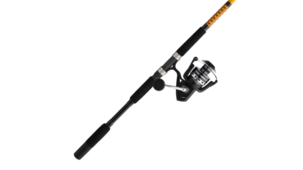 Ugly Stik Bigwater Pursuit IV Spinning Combo, 4.7/1, Right/Left, 8000, 7ft. Rod Length, Medium Heavy Power, 1 Piece Rod, Black/Red/Yellow, BWS2040S701PURIV8000