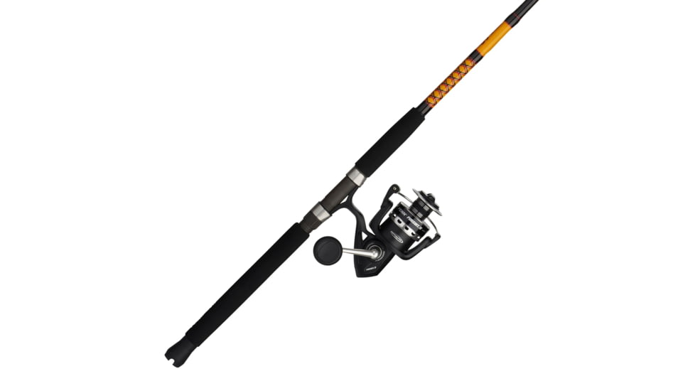 Ugly Stik Bigwater Pursuit IV Spinning Combo, 5.6/1, Right/Left, 6000, 7ft. Rod Length, Medium Power, 1 Piece Rod, Black/Red/Yellow, BWS1530S701PURIV6000