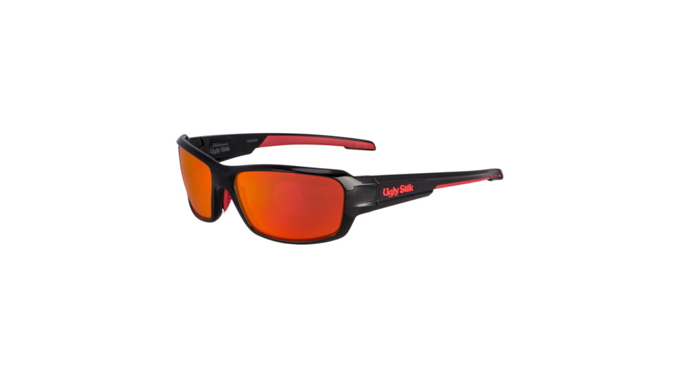 Ugly Stik USK010 Sunglasses, Black Frame, Red Mirror (Copper Base) Lens 1479128