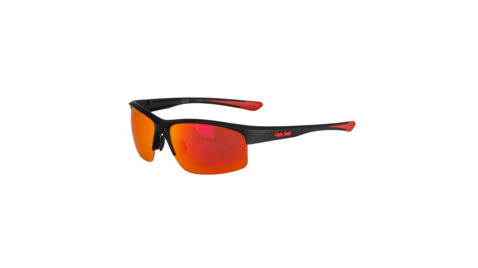 Ugly Stik USK012 Sunglasses, Black Frame, Red Mirror (Copper Base) Lens 1479137