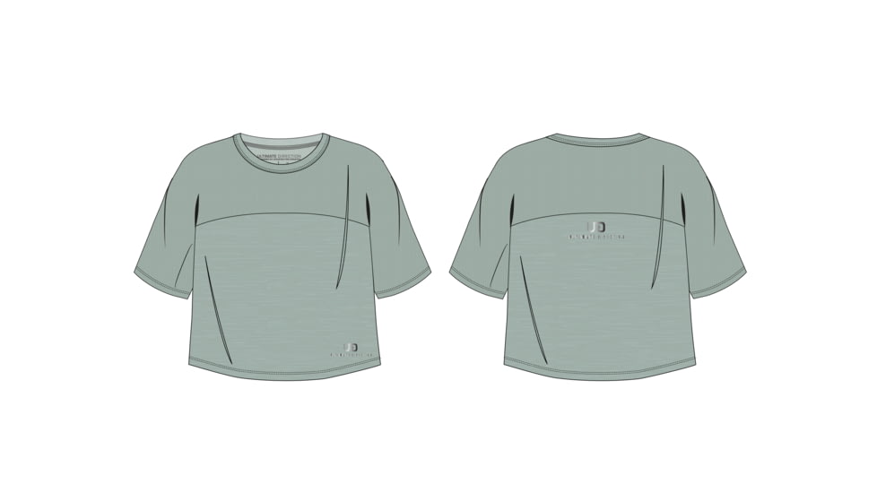 Ultimate Direction Cirriform Crop Tee - Womens, Hazy Pine, MD, 83476224HP-MD