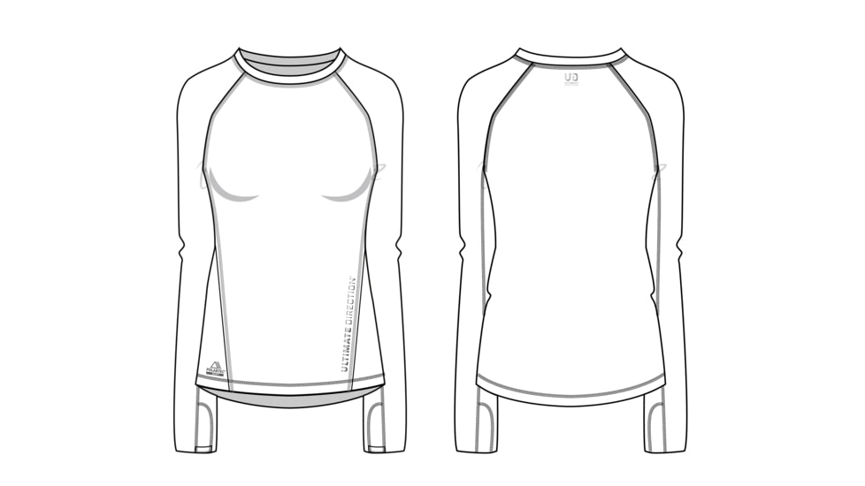 Ultimate Direction Cumulus W Long Sleeve Tee - Womens, White, LG, 83475624WH-LG