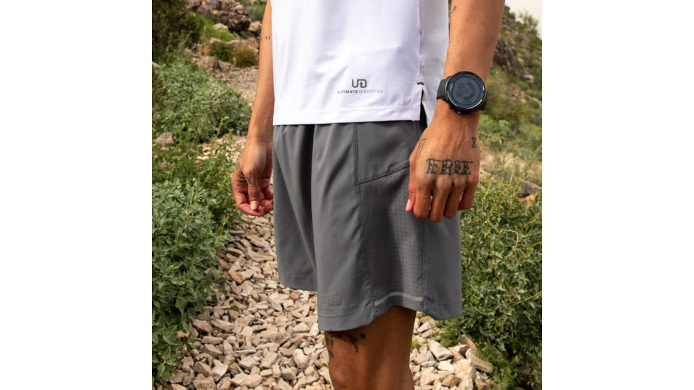 Ultimate Direction Stratus 7 Lined Short - Mens, Charcoal, Medium, 82477423CH-MD