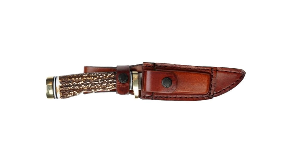 Uncle Henry 153UH Next Gen Golden Spike Fixed Blade Knife, 4.75in, 7Cr17Mov Stainless Steel Blade, 4.5in, Staglon Handle, 1100086