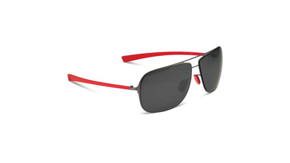 Under Armour Alloy, Satin Gunmetal Frame w/Red Rubber, Gray Lens, U8600056-916101