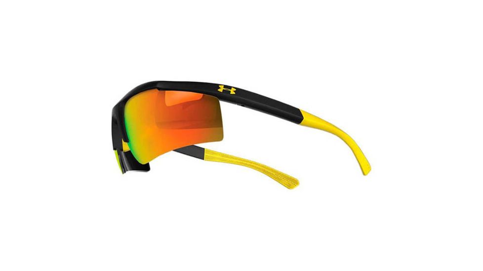 Under Armour Core, Satin Black Frame w/Yellow Rubber,Gray w/Orange Len, U8600035-017141