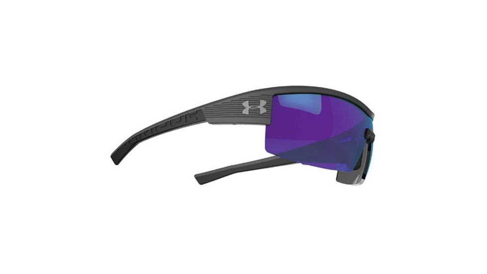 Under Armour Fire, Satin Carbon Frame w/Black Rubber, Gray w/Blue ML, U8600065-060661
