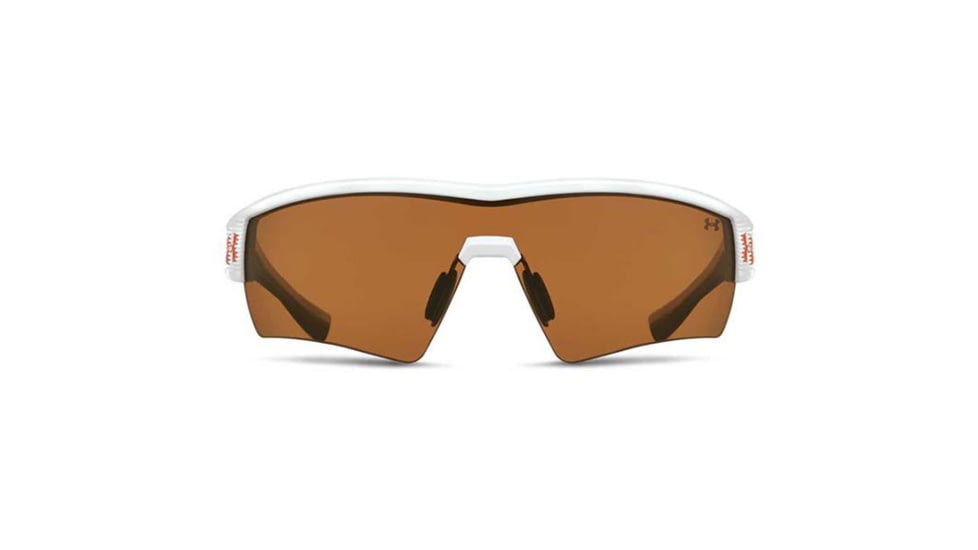 Under Armour Fire, Satin White Frame w/Charcoal Gray Rubber,Brown Lens, U8600065-111120