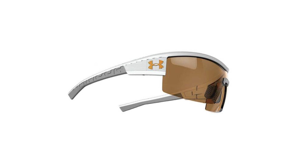 Under Armour Fire, Satin White Frame w/Charcoal Gray Rubber,Brown Lens, U8600065-111120