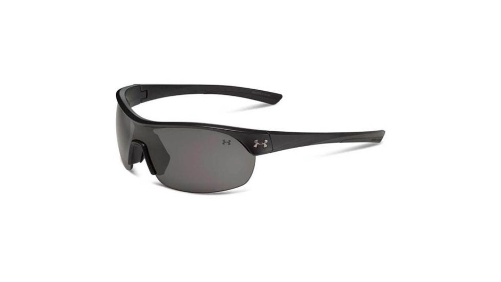 Under Armour Marbella Shield, Satin Black w/Black Rubber, Gray Lens, U8600070-010100