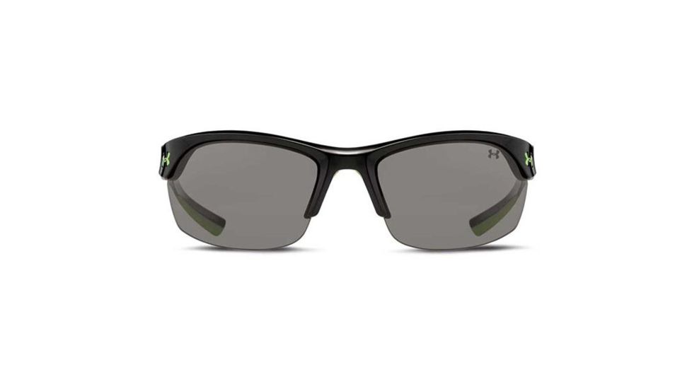 Under Armour Marbella, Shiny Black w/Peapod Green Rubber, Gray Lens, U8600066-003100