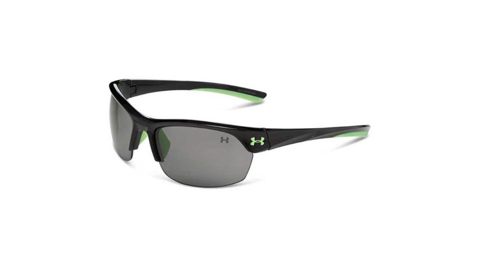 Under Armour Marbella, Shiny Black w/Peapod Green Rubber, Gray Lens, U8600066-003100