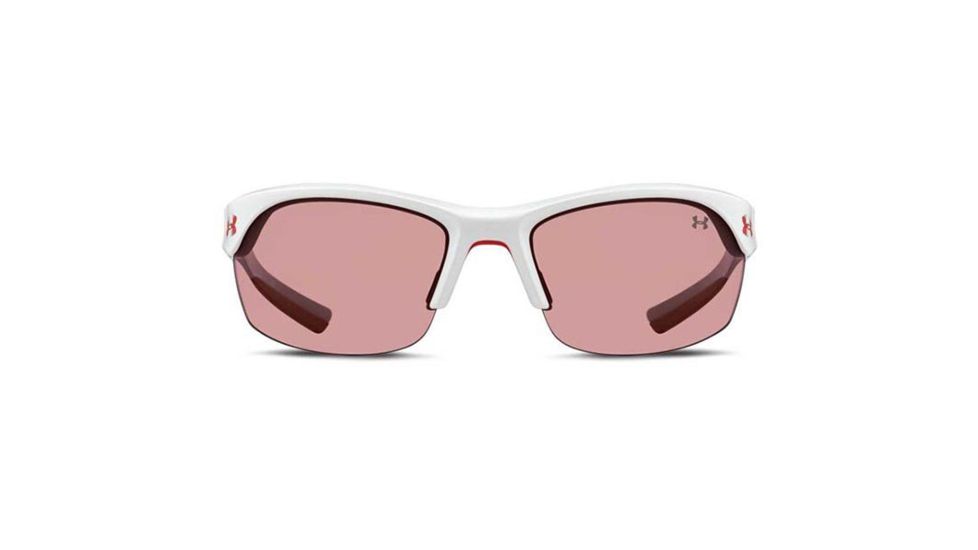 Under Armour Marbella, Satin White w/Hot Coral Rubber, Crimson Lens, U8600066-111170