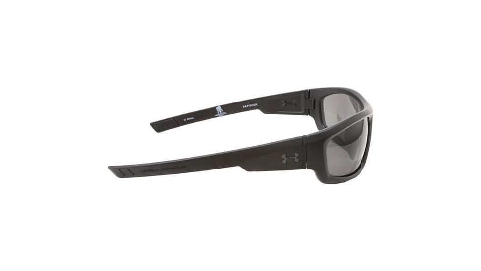Under Armour Power, Wwp, Satin Black Frame w/Black Rubber, Gray Lens, U8631026-010100