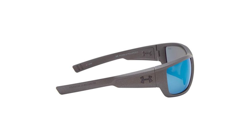 Under Armour Rumble Storm,Carbon w/Black Rubber,Gray Polarized w/Green, U8630032-060188