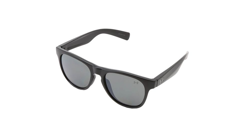 Under Armour Sierra, Satin Black w/Black Rubber, Gray Polarized w/ML, U8600059-010108