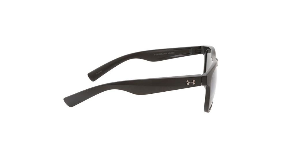 Under Armour Sierra, Satin Black w/Black Rubber, Gray Polarized w/ML, U8600059-010108