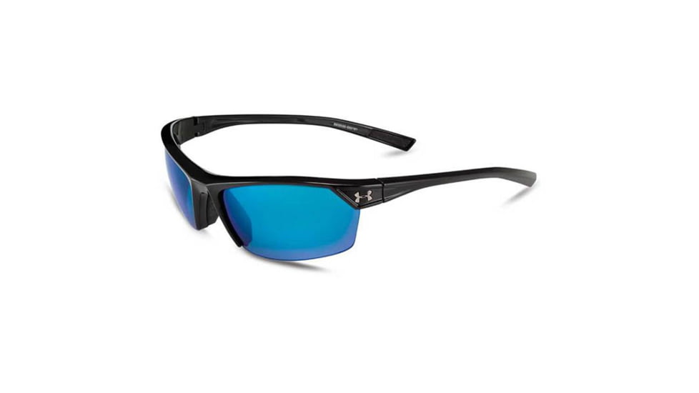 Under Armour Zone 2.0, Shiny Black Frame w/Black Rubber,Gray w/Blue ML, U8600050-000161