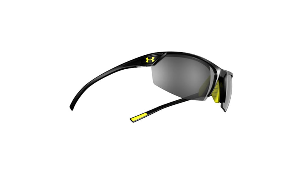Under Armour Zone 2.0, Shiny Black Frame w/Yellow Rubber, Gray Lens, U8600050-000001