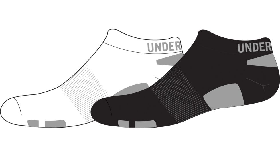 Under Armour 7-9 UA Heatgear Trainer 4Pk No Show-Black U250-BLK-YL