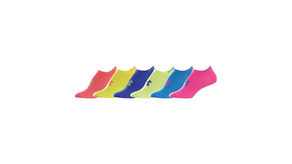 Under Armour 9-11 Ua Wmns 6pk Neon No Show-neo - UA 3189-MD-NEO