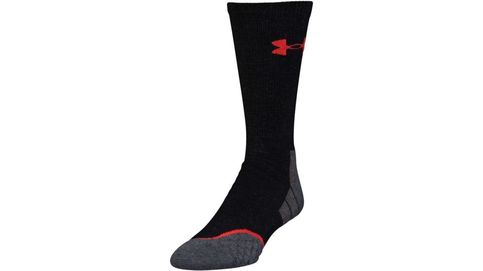 Under Armour All Season Wool Boot Socks, Black/Steel, 9-11 Medium, U046-BLK/STL-MD