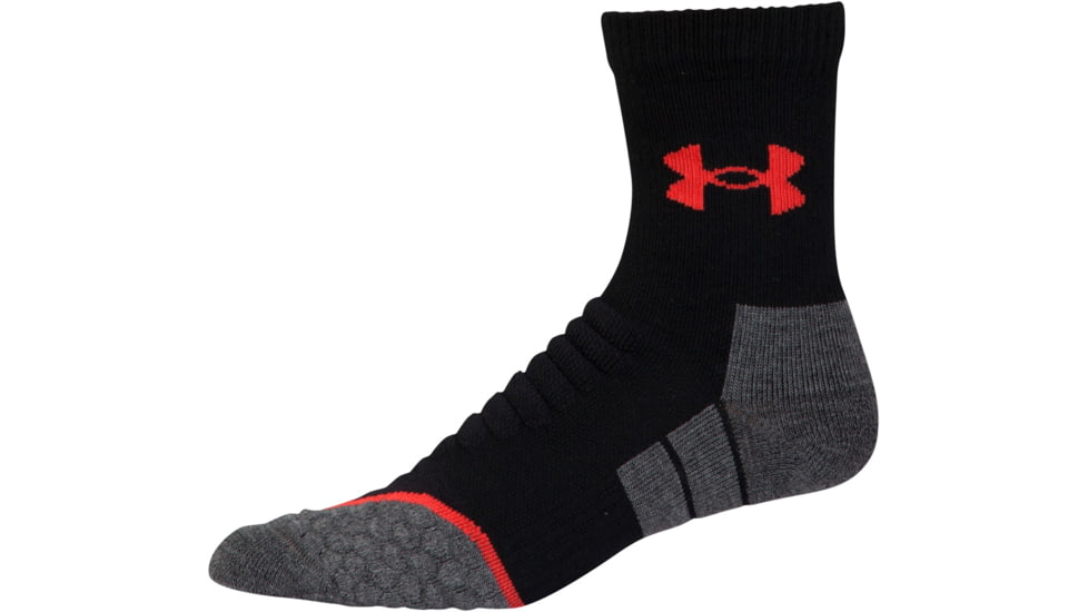 Under Armour All Season Wool Mid Crew Socks, Black, 9-11 Medium, U043-BLK-MD