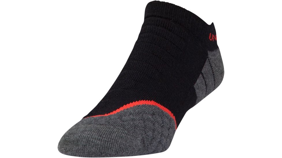Under Armour All Season Wool No Show Socks, Black, 10-13 Large, U042-BLK-LG