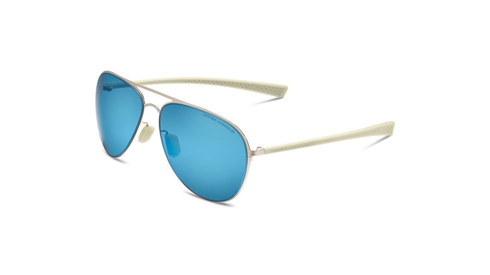 Under Armour Alloy TD Sunglasses,Cream Frame,Shiny Gold/Blue Multiflection Lens U8600074-941161