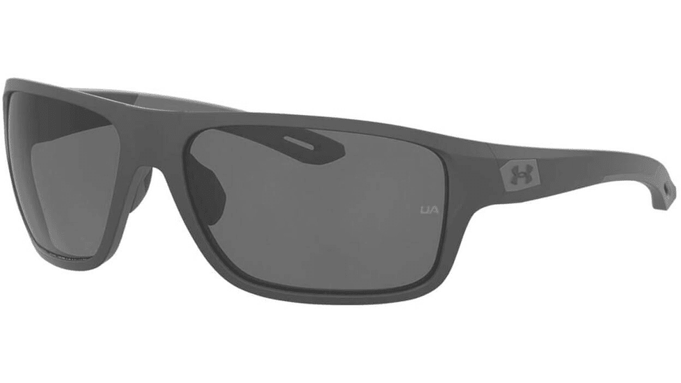 Under Armour Battle Sunglasses with Matte Black Frame and Grey Lens, Medium, UA0004S O6W-KA