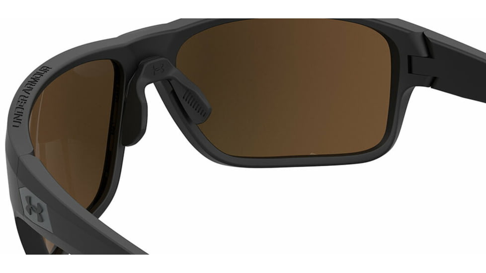 Under Armour Battle Sunglasses with Matte Black Frame and Outdoor Tuned Cobalt Green Mirror Lens, Medium, UA0004S 0VK-W1