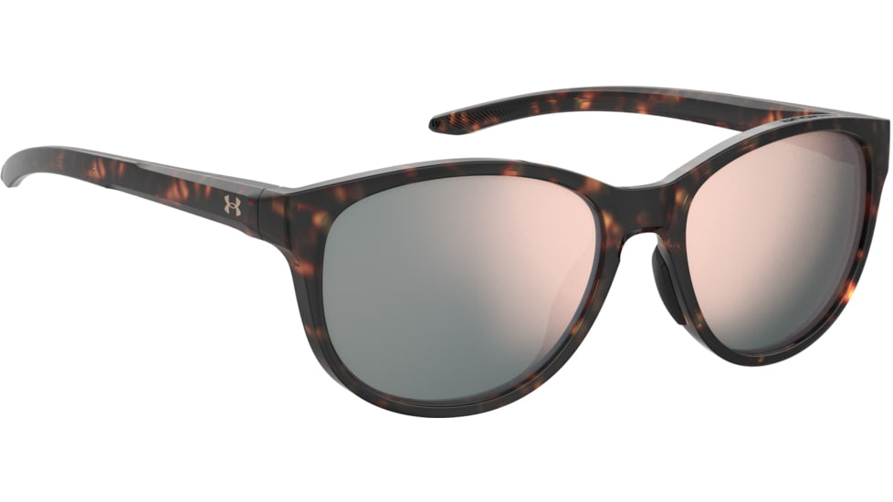 Under Armour Breathe Sunglasses with Brown Havana Frame and Rose Gold Mirror Lens, Medium, UA0014GS 086-0J